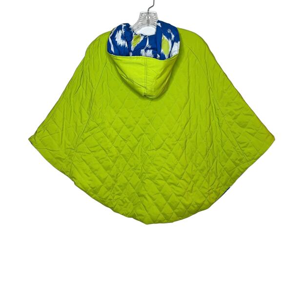 Curations Reversible Hooded Poncho Cape Jacket  M/L Blue - Picture 4 of 10